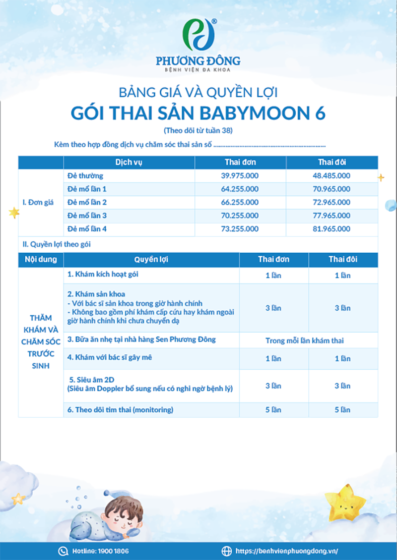 Gói thai sản nghỉ dưỡng Babymoon - Sinh thường tuần 38